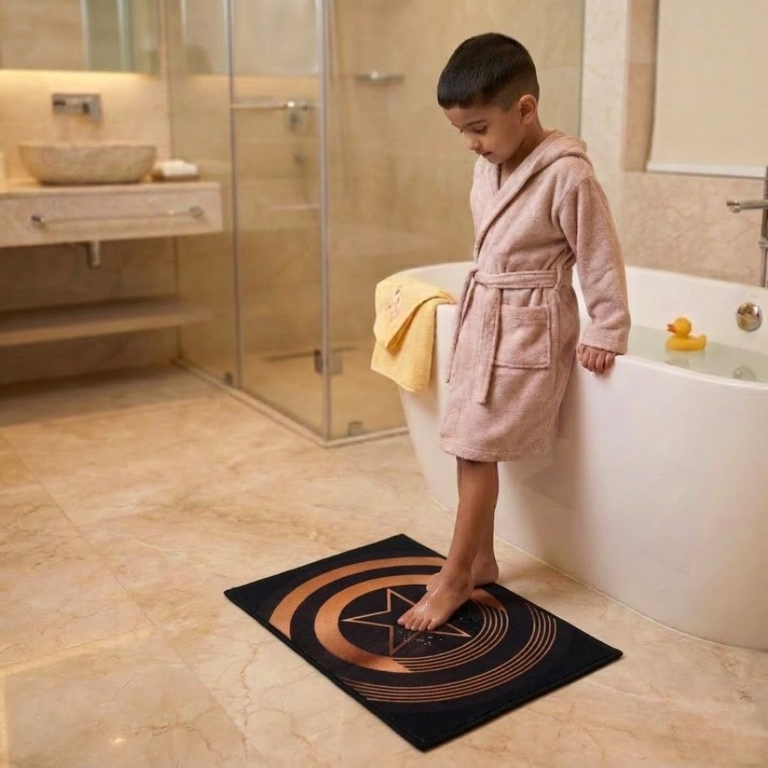 Marvel "Golden Star" Anti - Slip Kids Bathmat by Athom Living - Athom Living