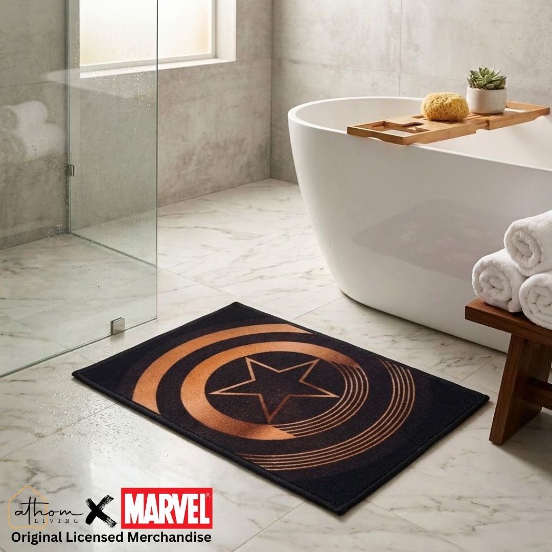 Marvel "Golden Star" Anti - Slip Kids Bathmat by Athom Living - Athom Living