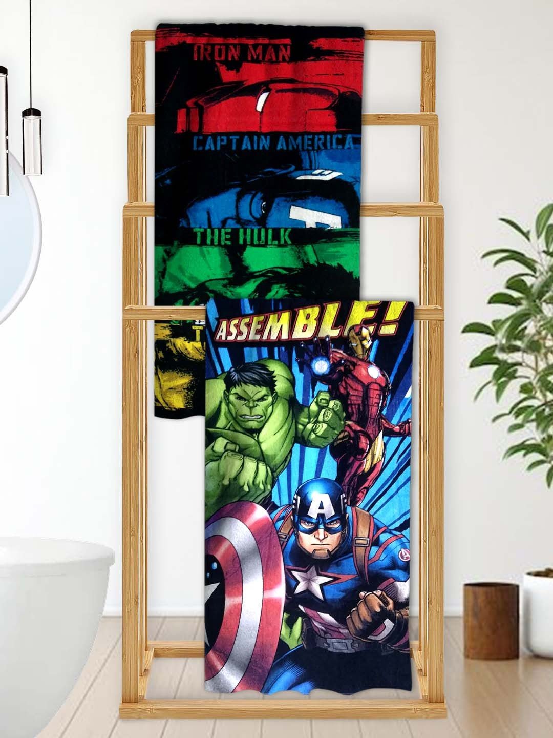 Marvel Heroes "Avengers Assemble!" Kids Bath Towel Combo - Pack of 2 by Athom Living - Athom Living