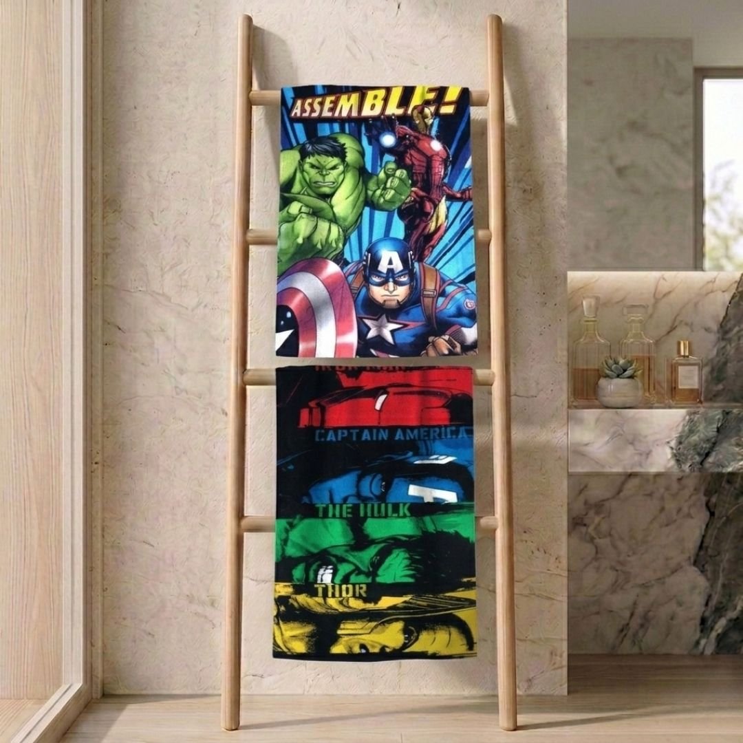 Marvel Heroes "Avengers Assemble!" Kids Bath Towel Combo - Pack of 2 by Athom Living - Athom Living