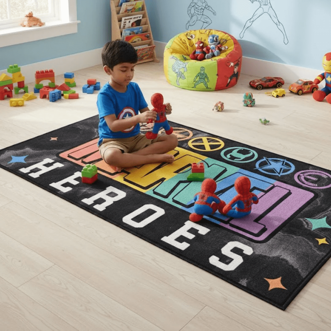 Marvel Heroes Themed carpet and doormat combo set of 2 by Athom Living - Athom Living