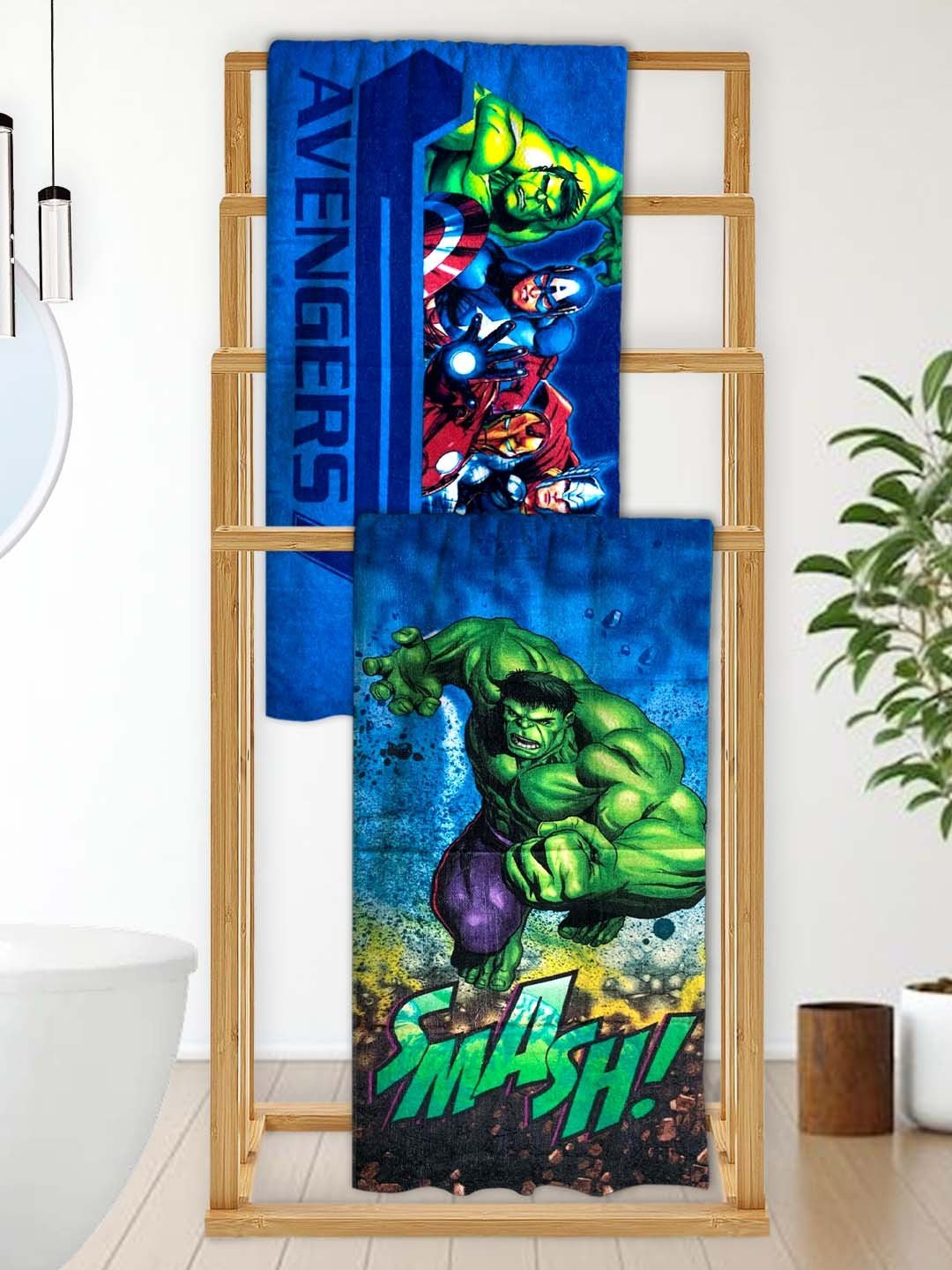 Marvel Hulk & Avengers Heroes Kids Bath Towel Pack of 2 by Athom Living - Athom Living