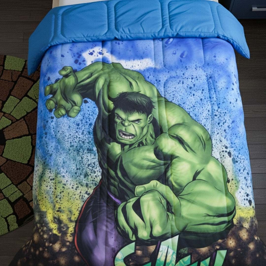 Marvel Hulk Kids Comforter – Smash into Cozy Dreams – Single – by Athom Living - Athom Living
