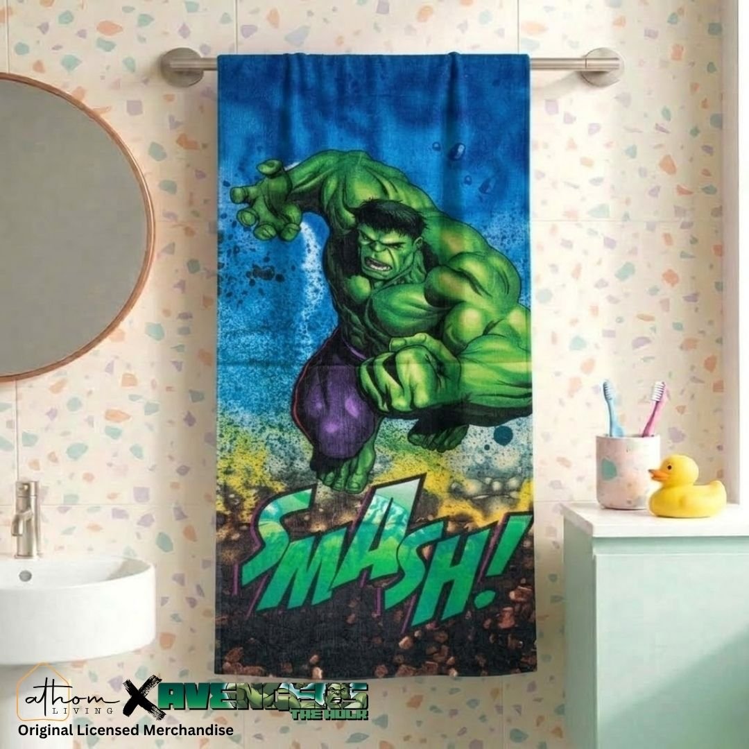 Marvel Hulk Kids Cotton Bath Towel Super Soft & High-Quality Fabric by Athom Living - Athom Living