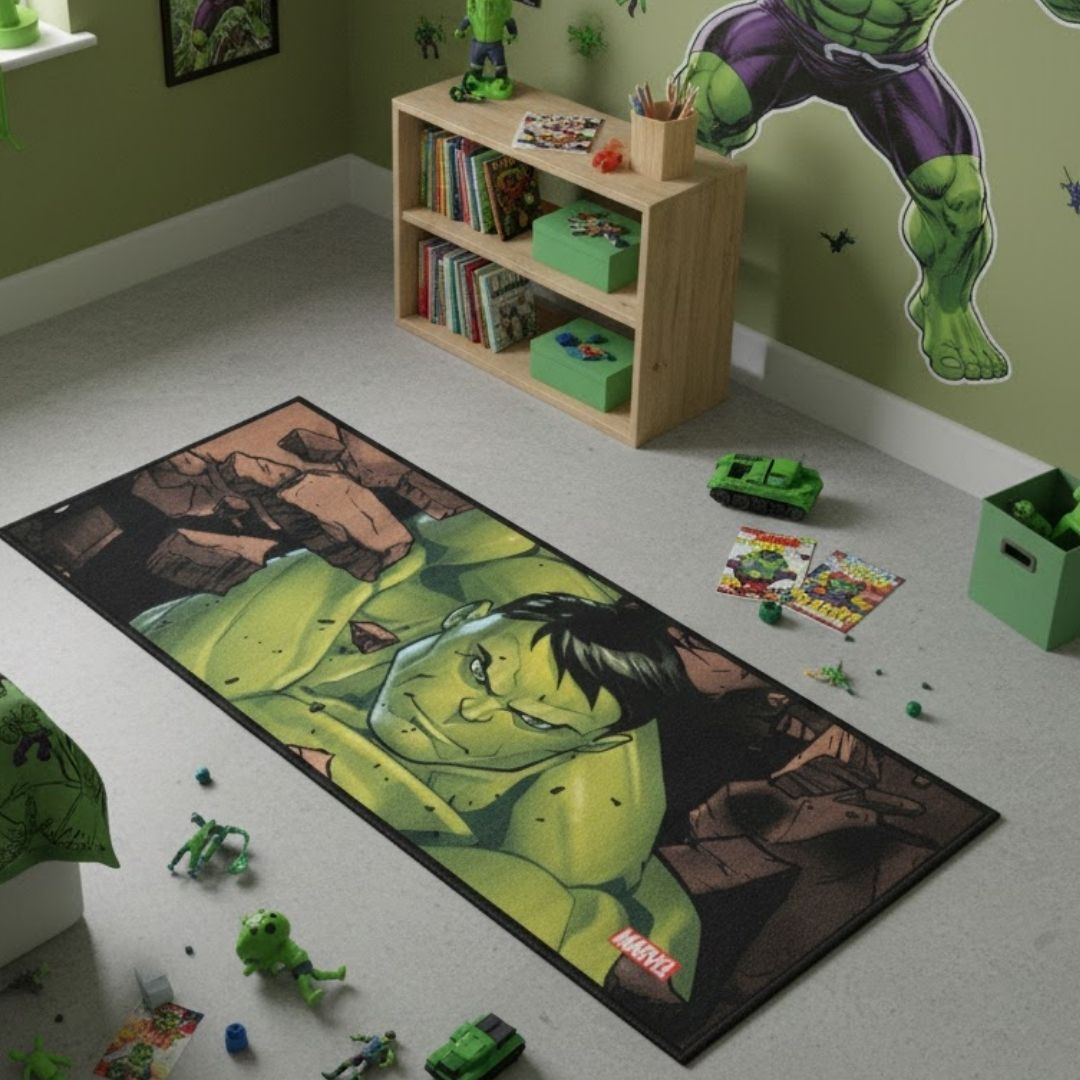 Marvel Hulk Themed Kids Runner Carpet(60x140 cm) by Athom Living - Athom Living