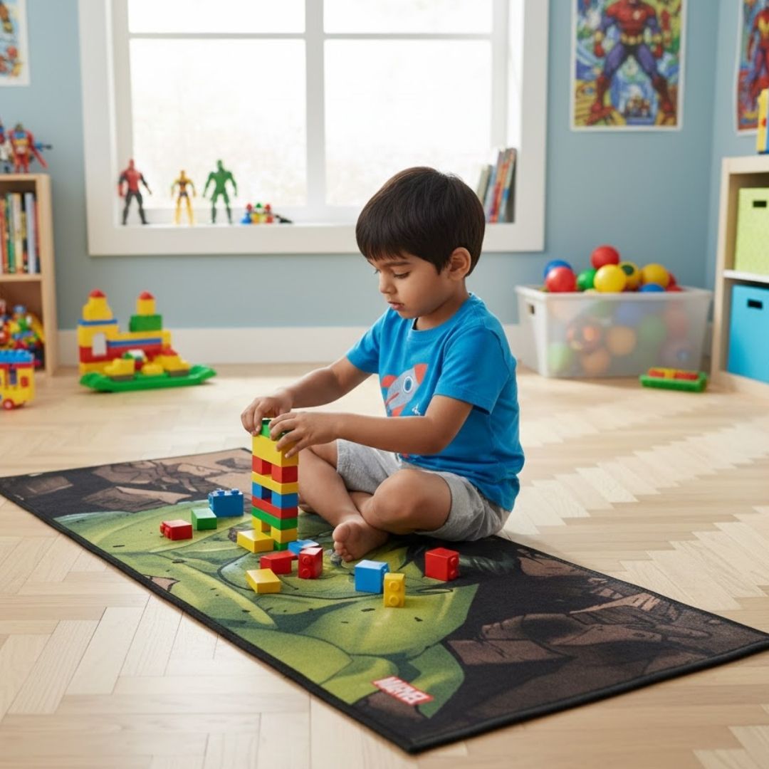 Marvel Hulk Themed Kids Runner Carpet(60x140 cm) by Athom Living - Athom Living