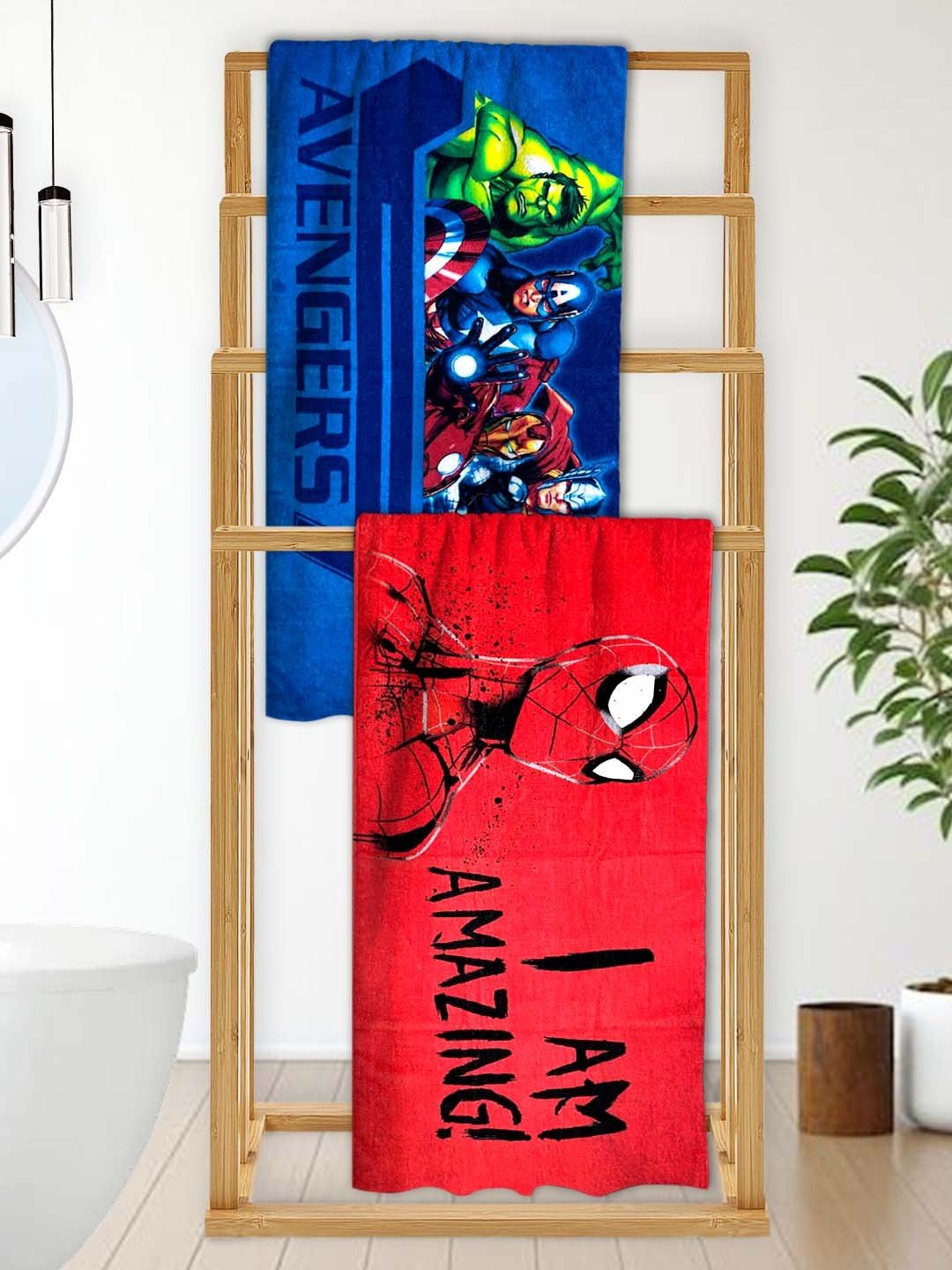Marvel I Am Amazing Spiderman & Avengers Kids Bath Towel Pack of 2 by Athom Living - Athom Living