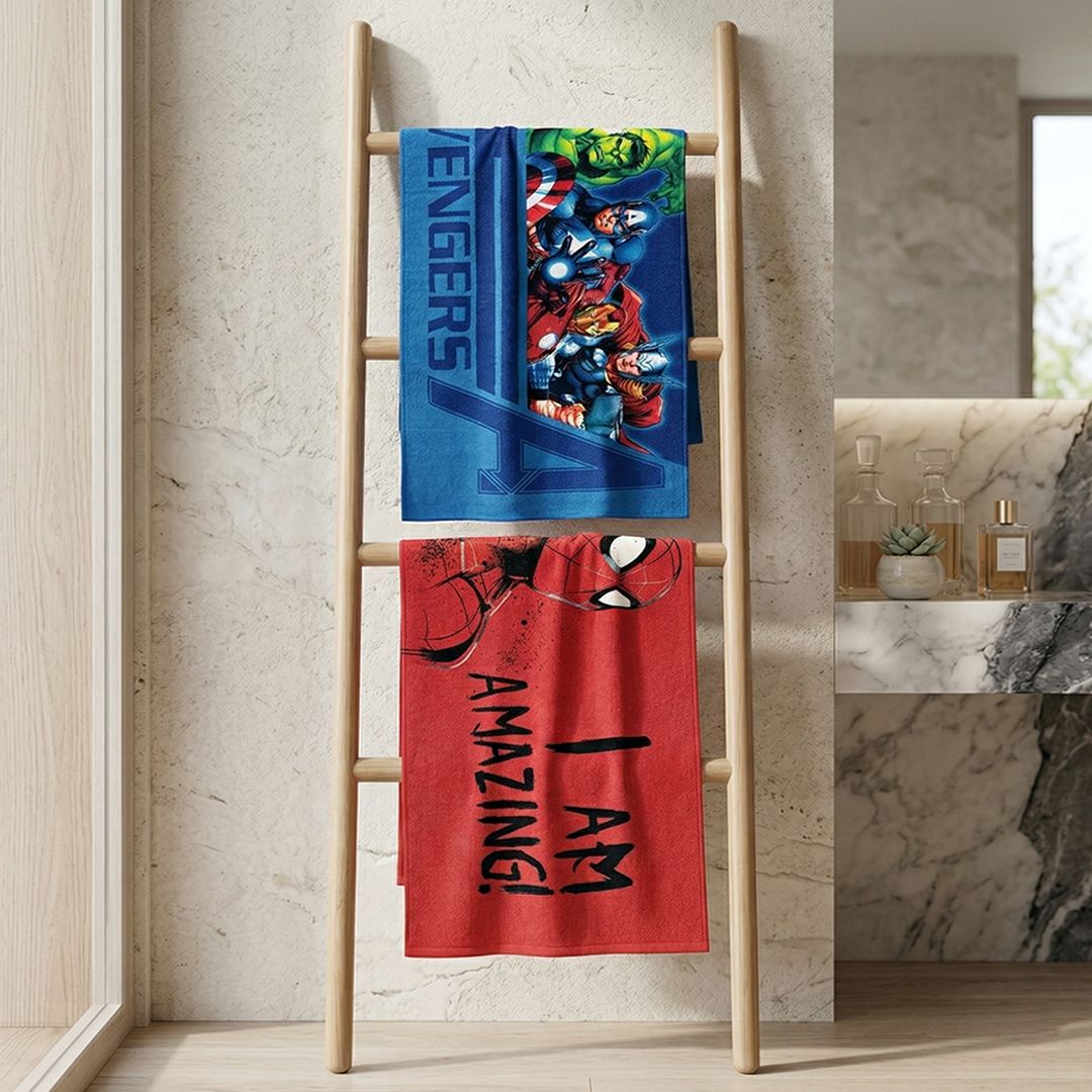 Marvel I Am Amazing Spiderman & Avengers Kids Bath Towel Pack of 2 by Athom Living - Athom Living