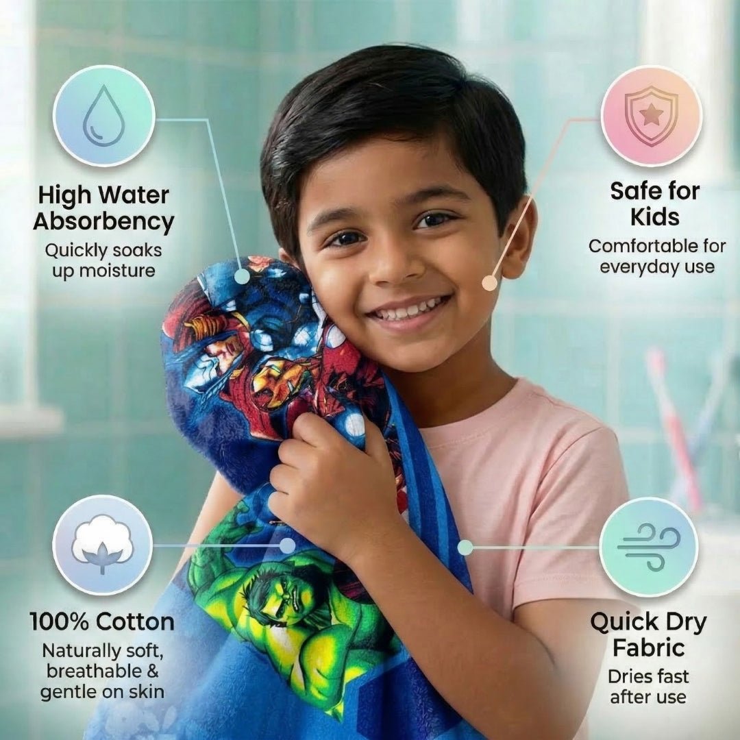 Marvel I Am Amazing Spiderman & Avengers Kids Bath Towel Pack of 2 by Athom Living - Athom Living