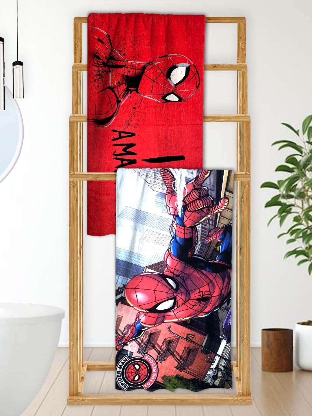 Marvel I Am Amazing Spiderman Kids Bath Towel Pack of 2 by Athom Living - Athom Living