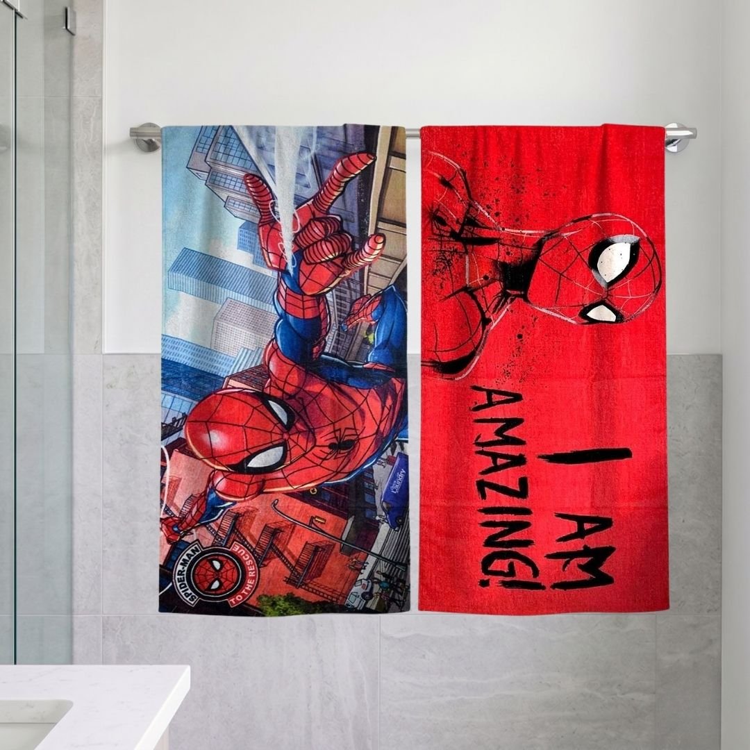 Marvel I Am Amazing Spiderman Kids Bath Towel Pack of 2 by Athom Living - Athom Living