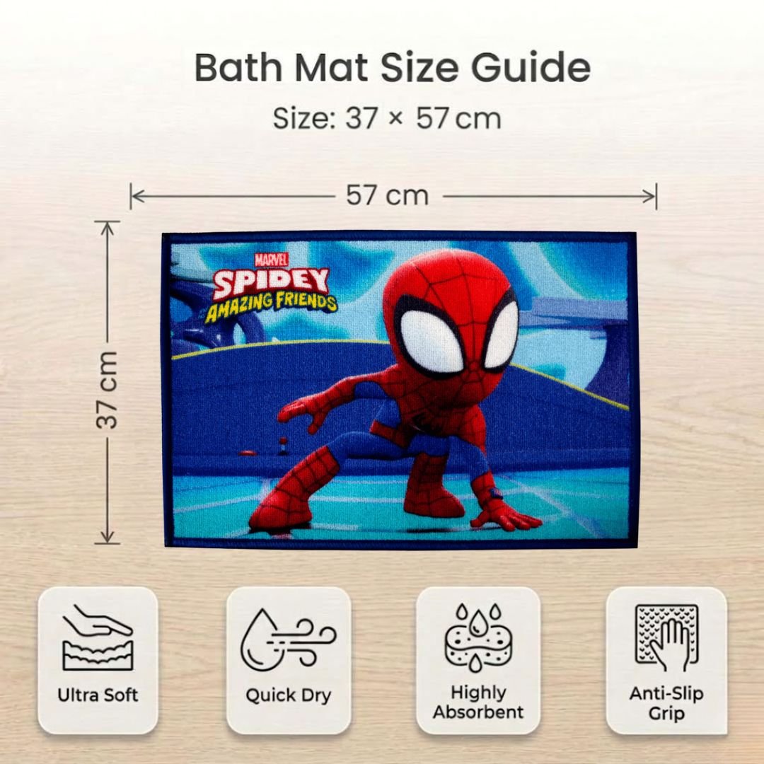 Marvel Little Spidey "Amazing Freinds" Anti - Slip Kids Bathmat by Athom Living - Athom Living