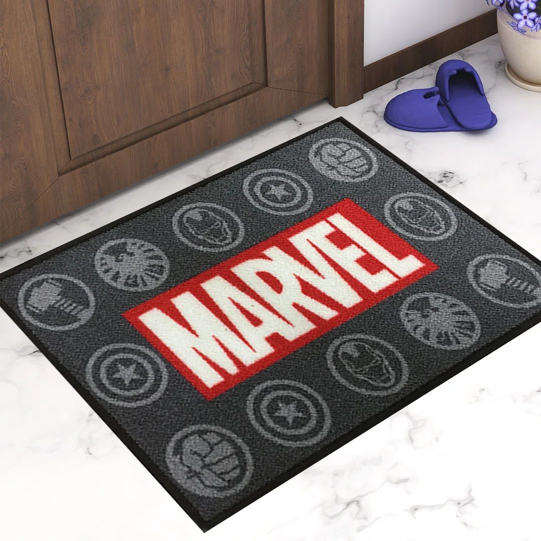Marvel Printed Black Kids Bath Mat by Athom Living - Athom Living