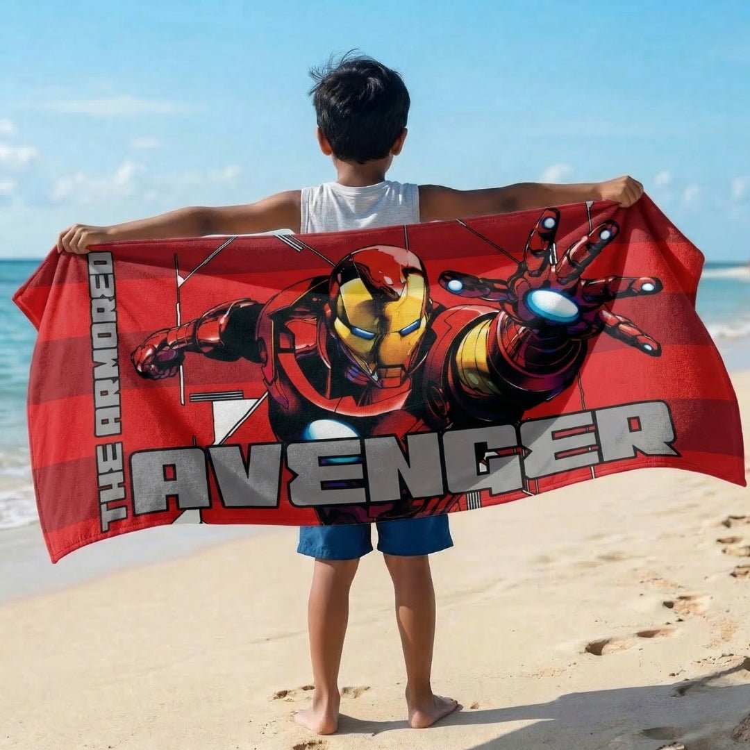 Marvel Red Avengers Kids Cotton Bath Towel – Soft & Durable by Athom Living - Athom Living