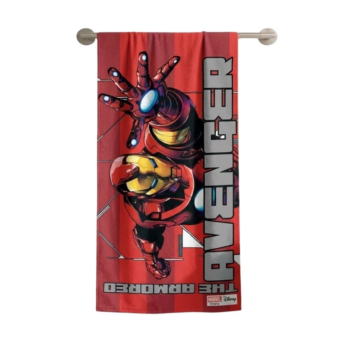 Marvel Red Avengers Kids Cotton Bath Towel – Soft & Durable by Athom Living - Athom Living
