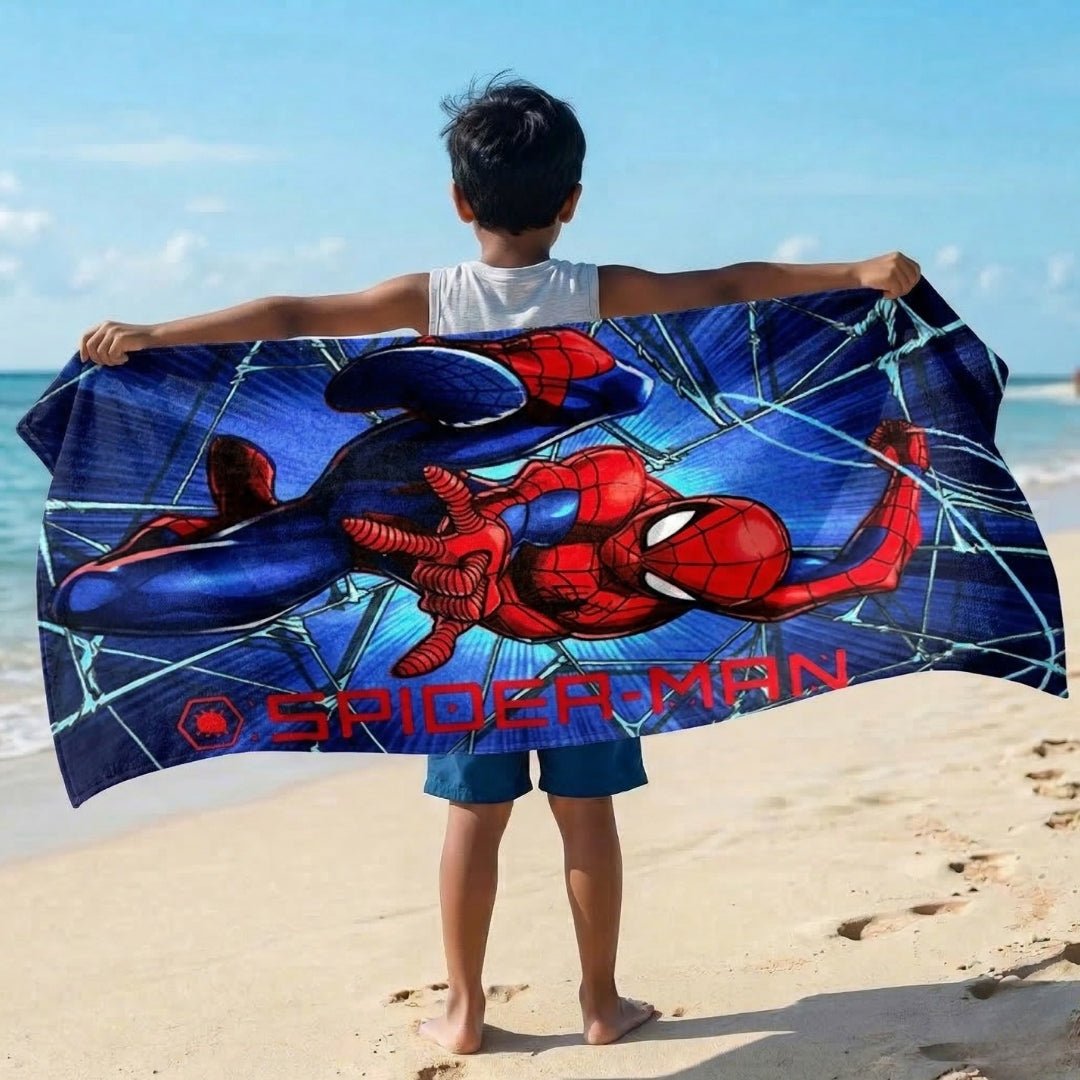 Marvel Red & Blue Spiderman Kids Cotton Bath Towel by Athom Living - Athom Living
