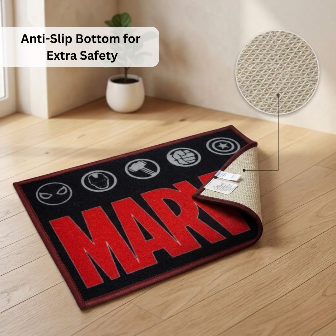 Marvel Red "Legendary Weapons" Anti - Slip Kids Bathmat by Athom Living - Athom Living