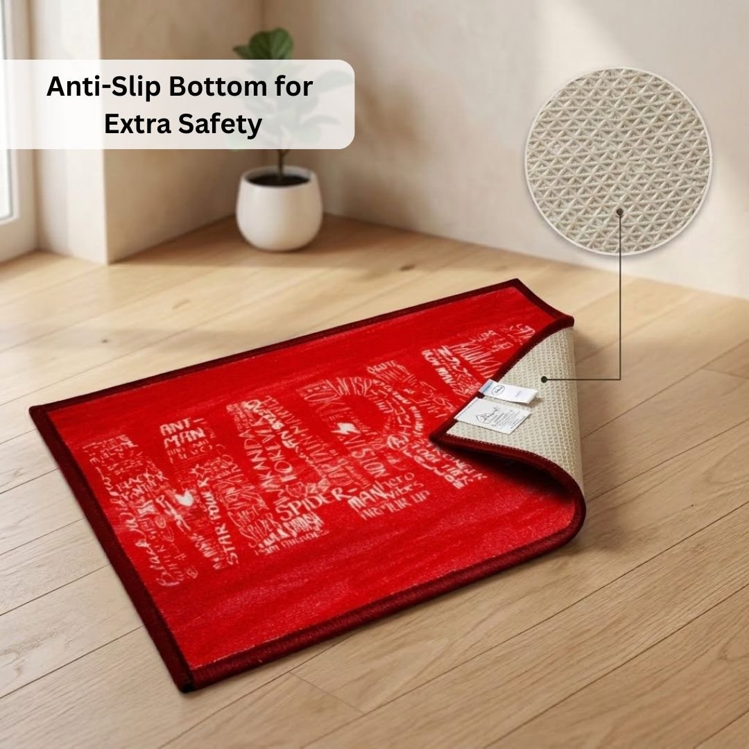 Marvel Red "Marvel Might, Red Delight" Anti - Slip Kids Bathmat by Athom Living - Athom Living
