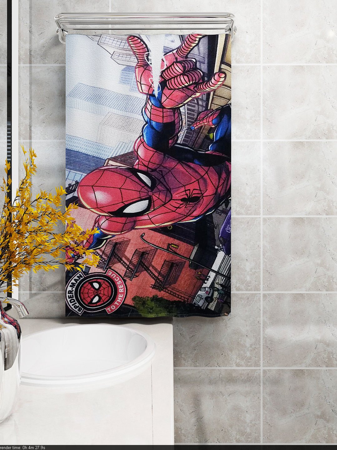 Marvel Red Spiderman Kids Cotton Bath Towel - Soft & Cozy by Athom Living - Athom Living