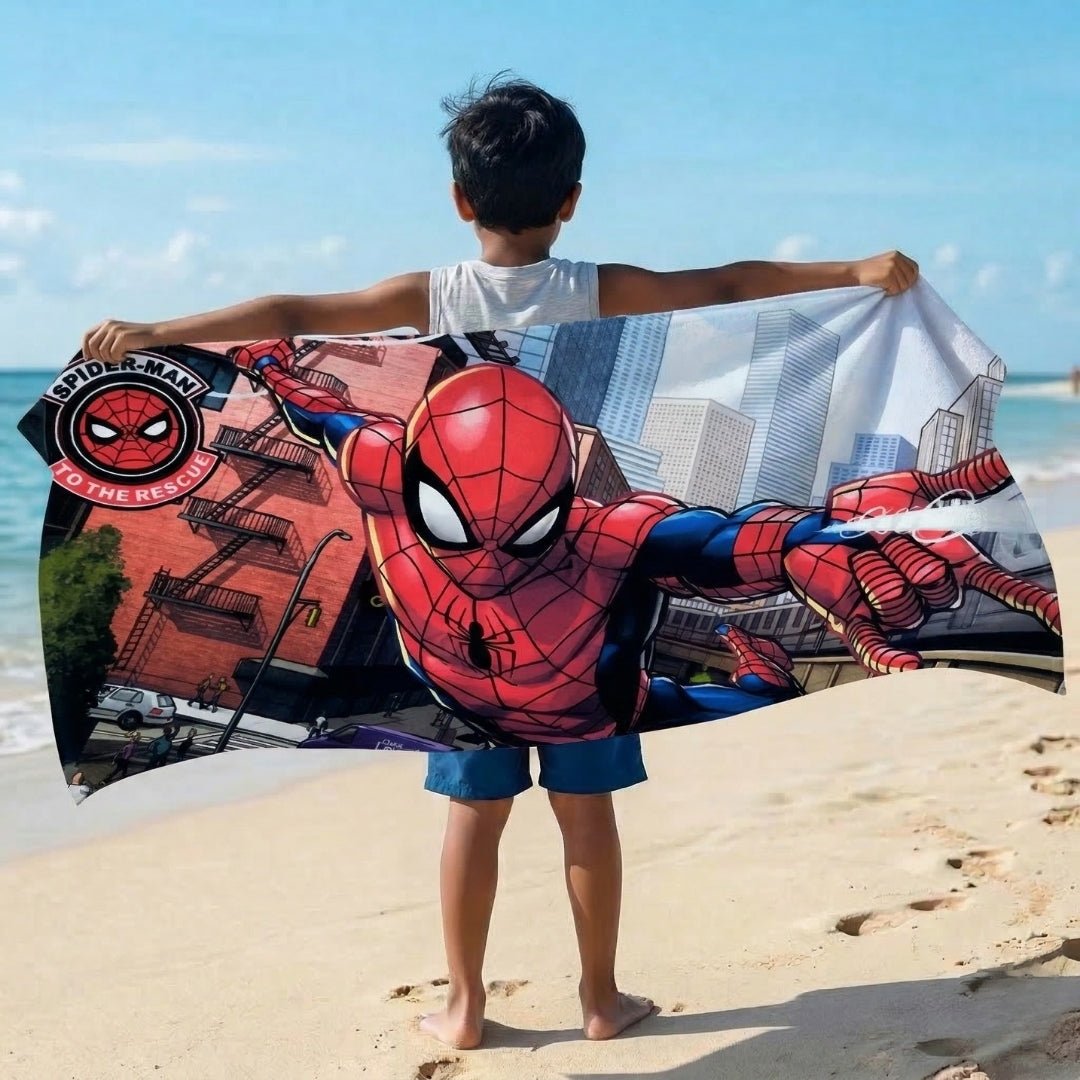 Marvel Red Spiderman Kids Cotton Bath Towel - Soft & Cozy by Athom Living - Athom Living