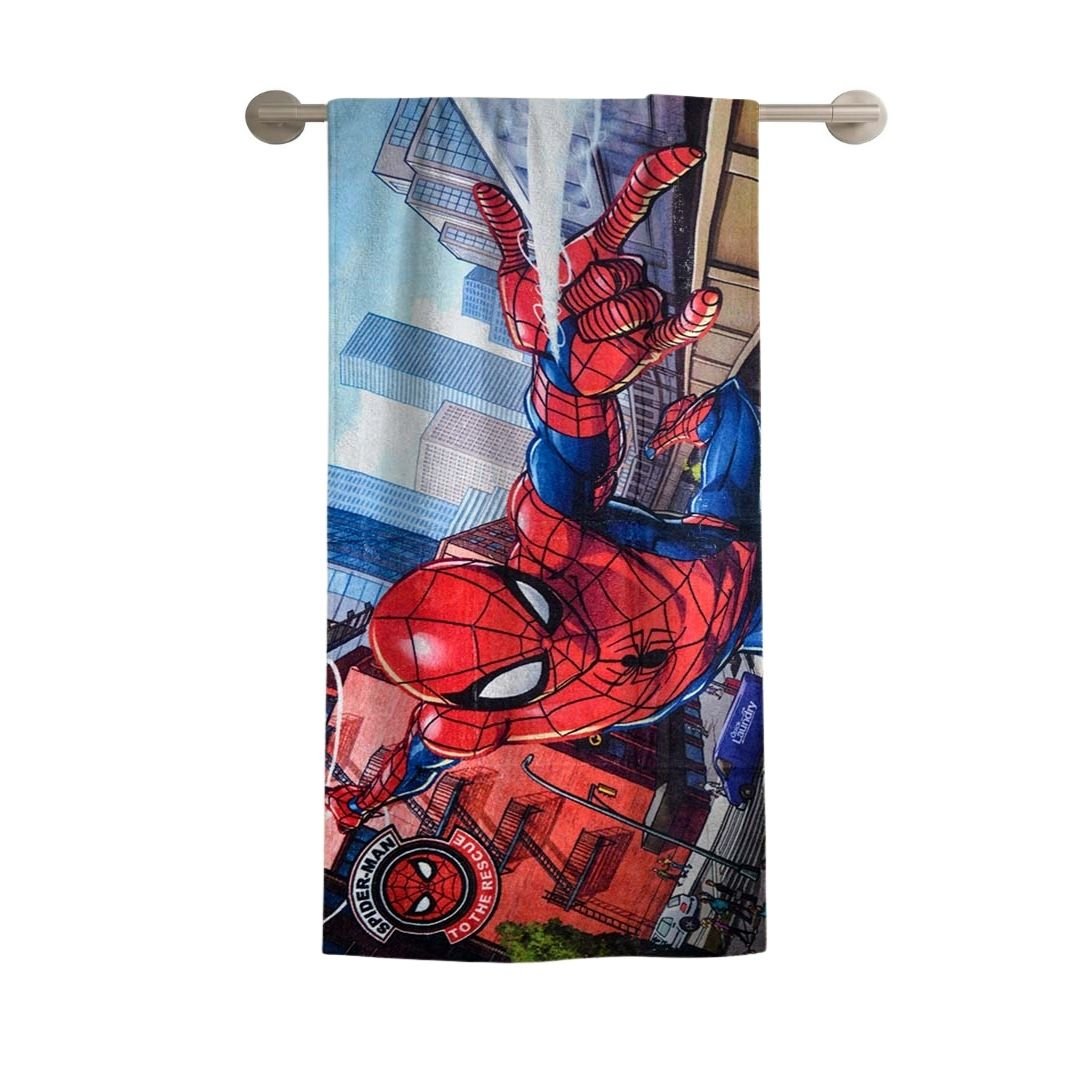 Marvel Red Spiderman Kids Cotton Bath Towel - Soft & Cozy by Athom Living - Athom Living