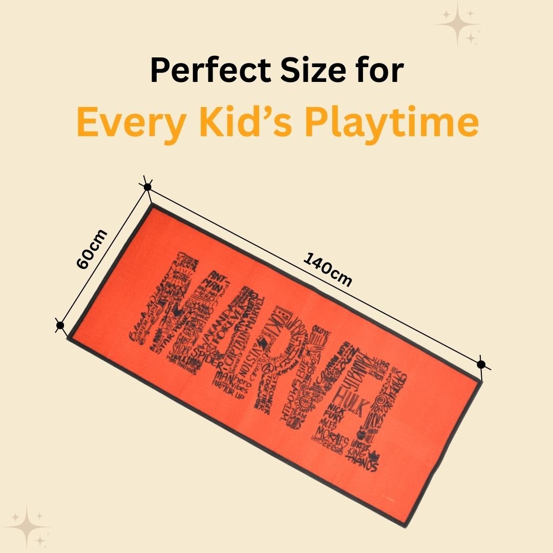 Marvel Red Themed Kids Runner Carpet(60x140 cm) by Athom Living - Athom Living