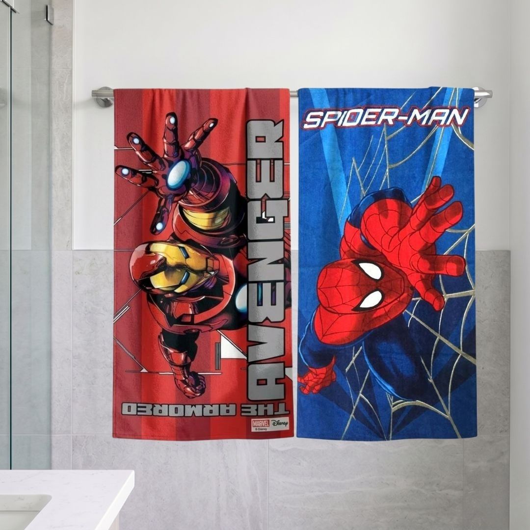 Marvel "Spider - Man" - " Avengers" Kids Bath Towel Combo - Pack of 2 by Athom Living - Athom Living