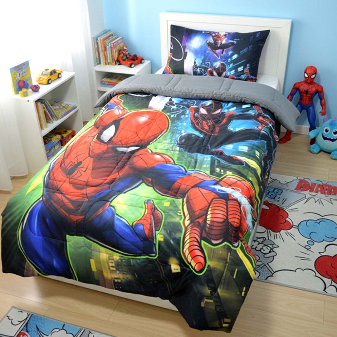 Marvel Spider - Man Kids Comforter – Adventure - Ready Cozy Sleep – Single – by Athom Living - Athom Living