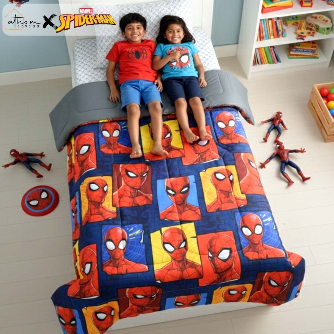 Marvel Spider - Man Kids Comforter – Single – Bedding for Superhero Sleep by Athom Living - Athom Living
