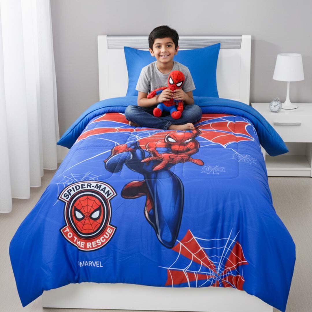 Marvel Spider - Man Kids Comforter – Single – "To the Rescue" by Athom Living - Athom Living
