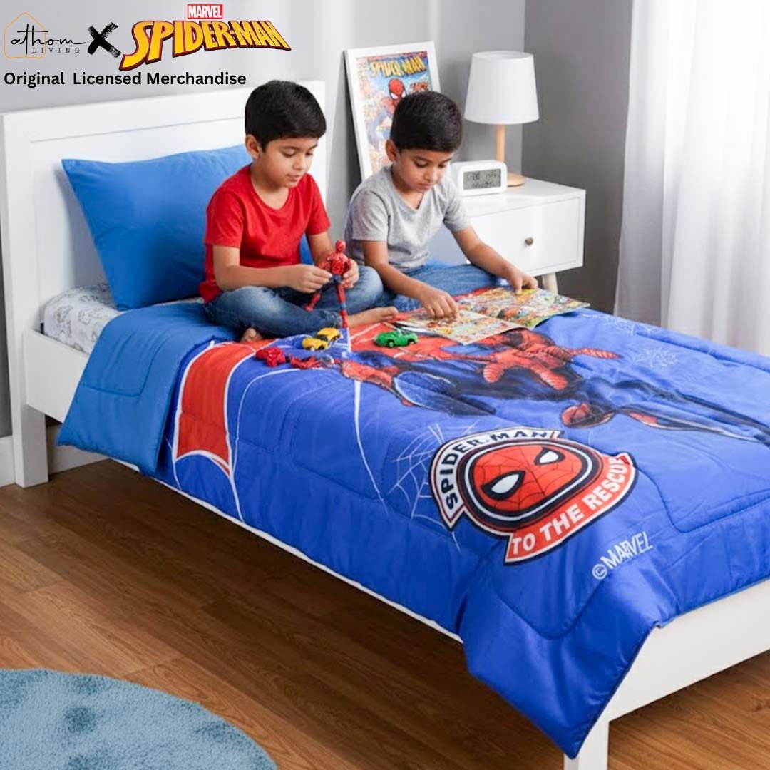 Marvel Spider - Man Kids Comforter – Single – "To the Rescue" by Athom Living - Athom Living