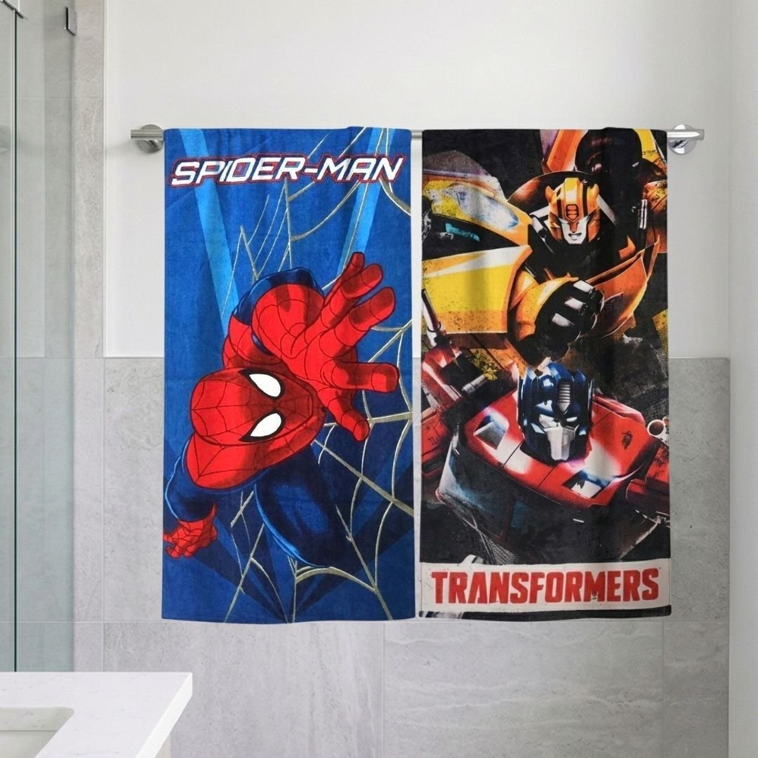 Marvel "Spider - Man" & "Transformers" Kids Bath Mat Combo - Pack of 2 by Athom Living - Athom Living