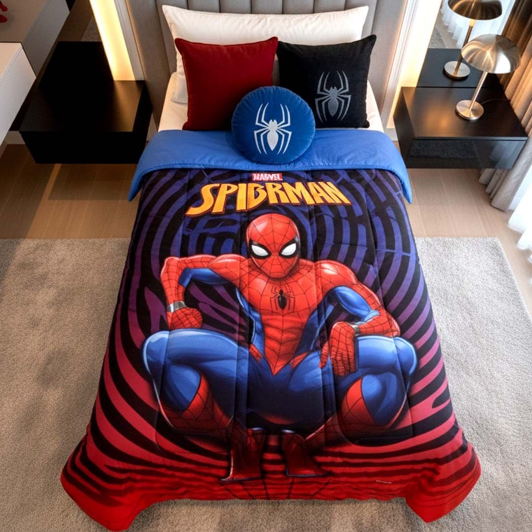 Marvel Spider - Man Ultimate Adventure Kids Comforter – Single – by Athom Living - Athom Living