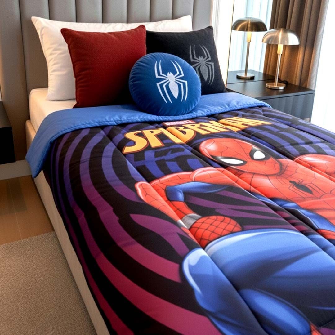 Marvel Spider - Man Ultimate Adventure Kids Comforter – Single – by Athom Living - Athom Living