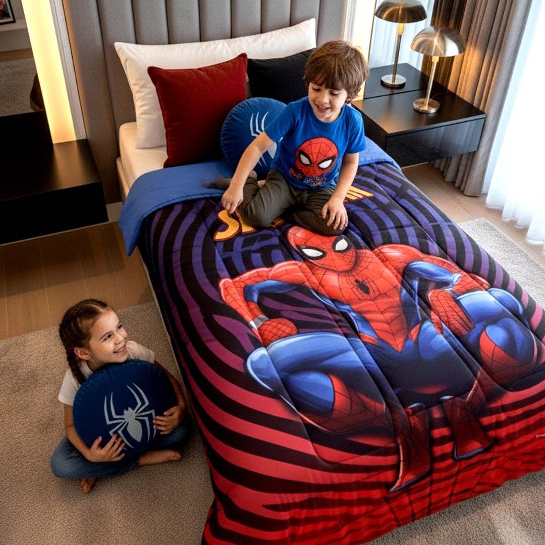 Marvel Spider - Man Ultimate Adventure Kids Comforter – Single – by Athom Living - Athom Living