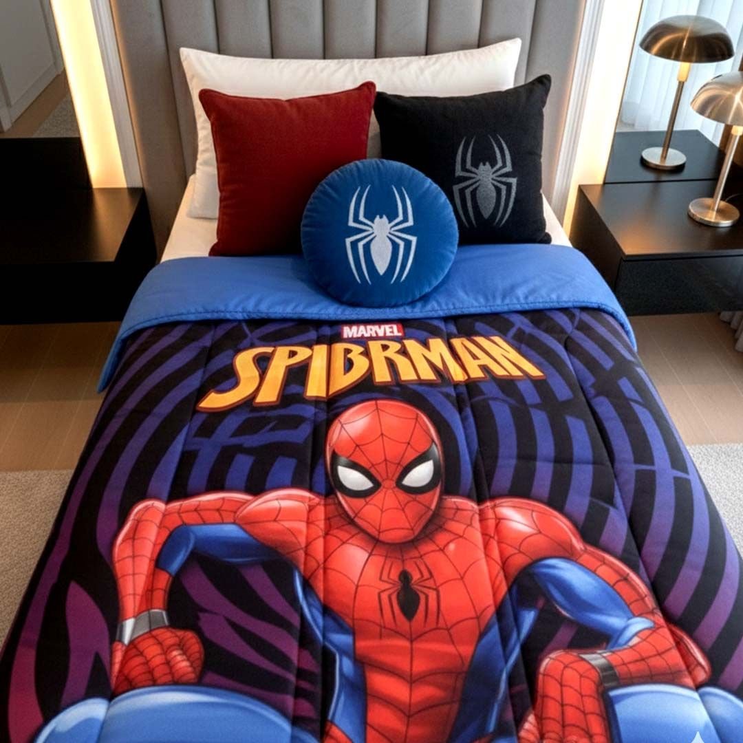 Marvel Spider - Man Ultimate Adventure Kids Comforter – Single – by Athom Living - Athom Living