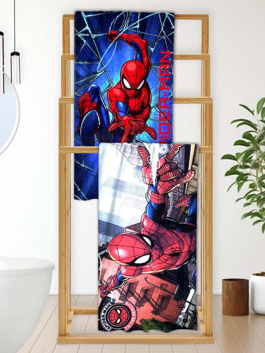 Marvel Spider - Man"Swing into Action!" Kids Bath Towel Combo - Pack of 2 by Athom Living - Athom Living