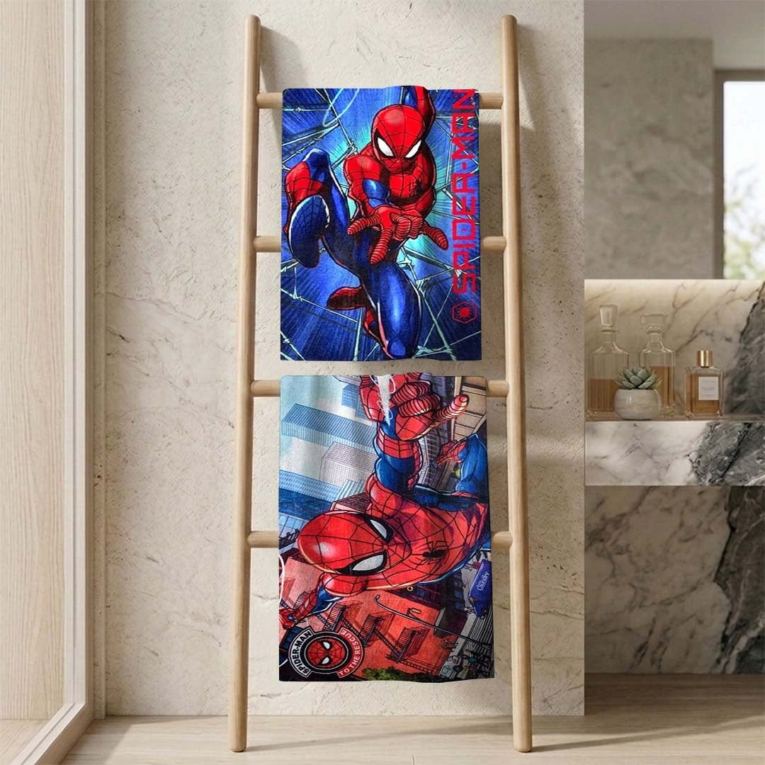 Marvel Spider-Man"Swing into Action!" Kids Bath Towel Combo-Pack of 2 by Athom Living - Athom Living