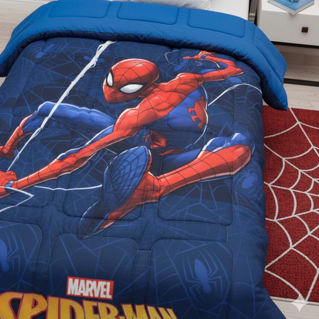 Marvel Spiderman Adventure Kids Comforter – Single – Soft & Cozy Sleep by Athom Living - Athom Living
