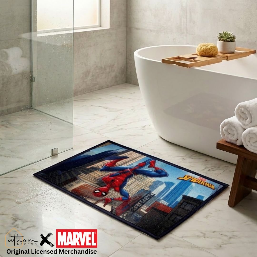 Marvel Spiderman “Adventure Time” Anti - Slip Kids Bath Mat by Athom Living - Athom Living
