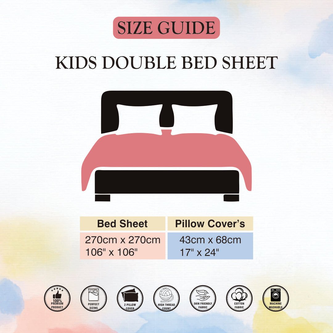 Marvel Spiderman Go Webs Go cotton kids Double bedsheet with 2 Pillow Covers by Athom Living - Athom Living