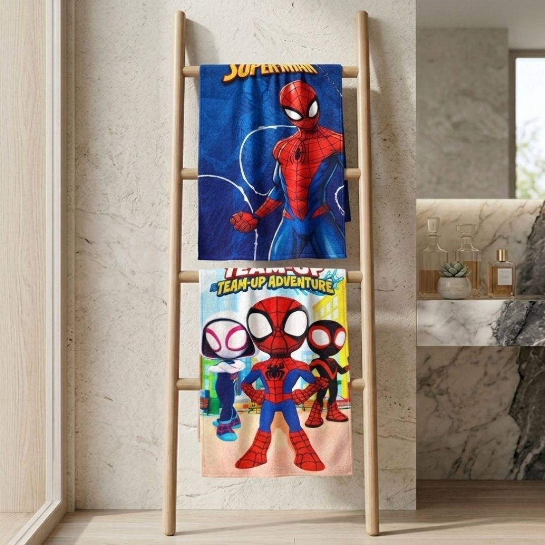 Marvel Spiderman Kids Bath Towel Pack of 2 – Soft & Vibrant by Athom Living - Athom Living