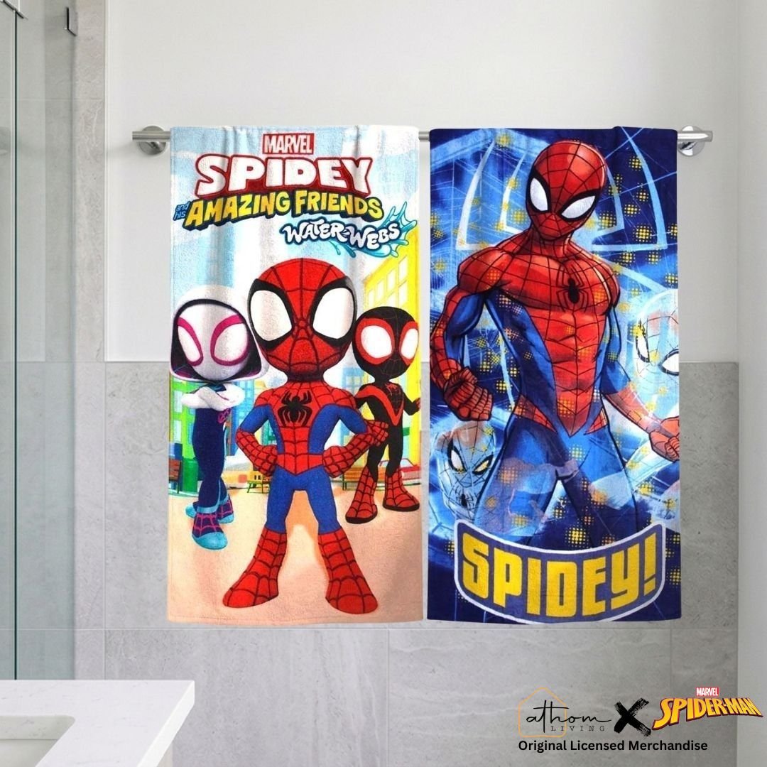 Marvel Spiderman Kids Bath Towel – Soft, Absorbent & Fun by Athom Living - Athom Living
