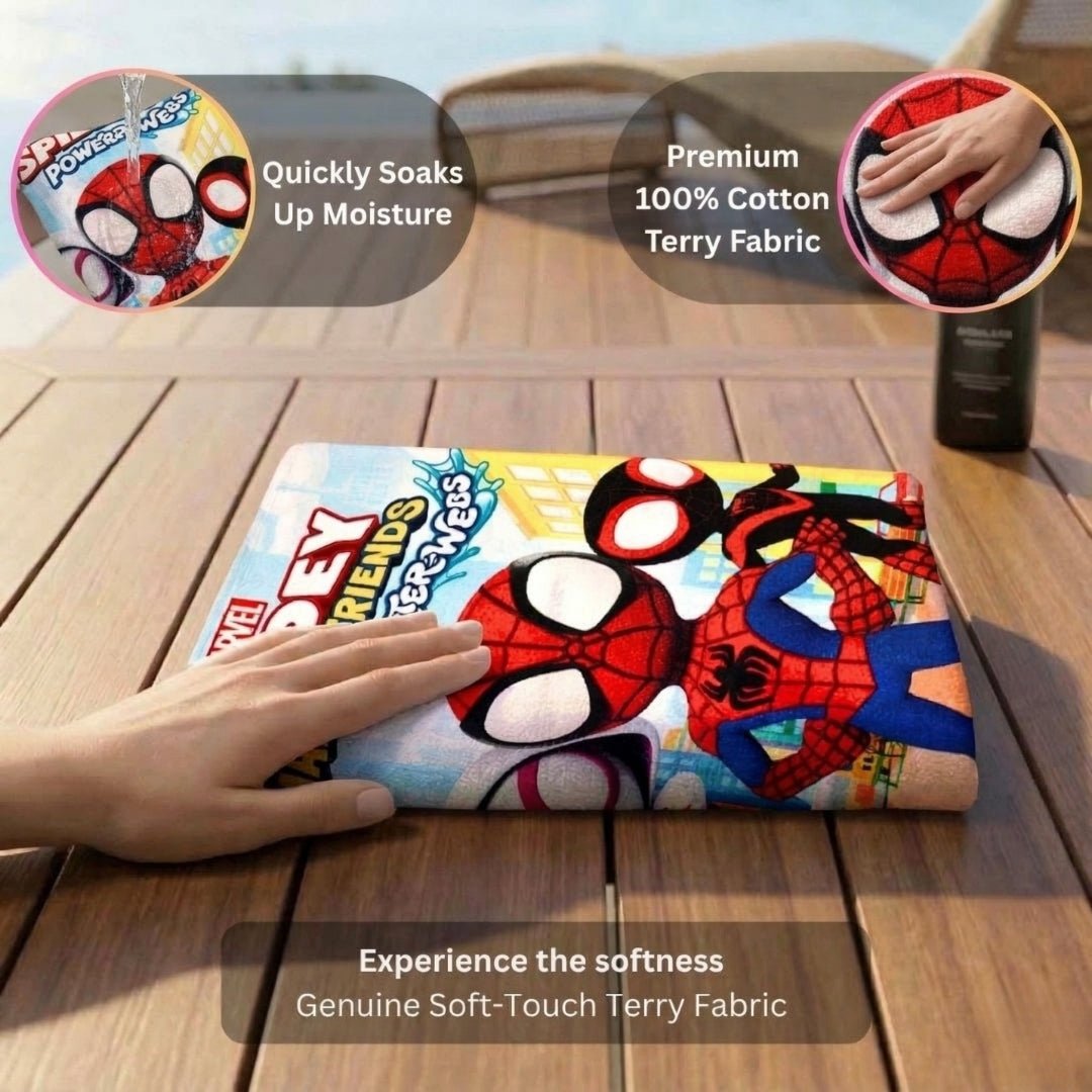 Marvel Spiderman Kids Bath Towel – Soft, Absorbent & Fun by Athom Living - Athom Living