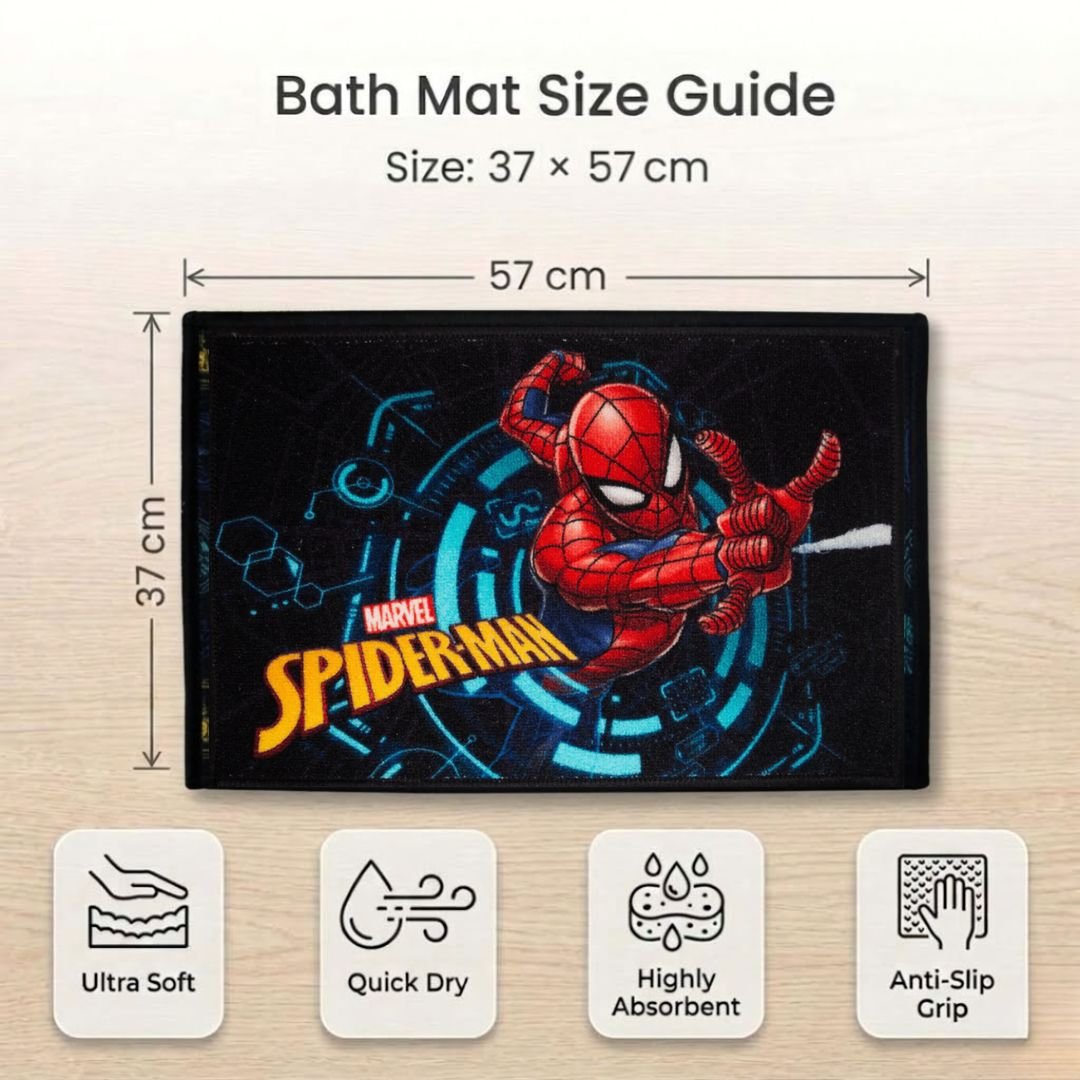 Marvel Spiderman Kids Bathmat Combo - Pack of 2 by Athom Living - Athom Living