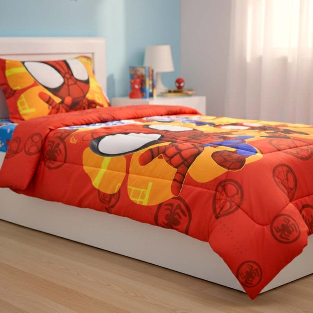Marvel Spiderman Kids Comforter – Single – "Go Webs Go" by Athom Living - Athom Living