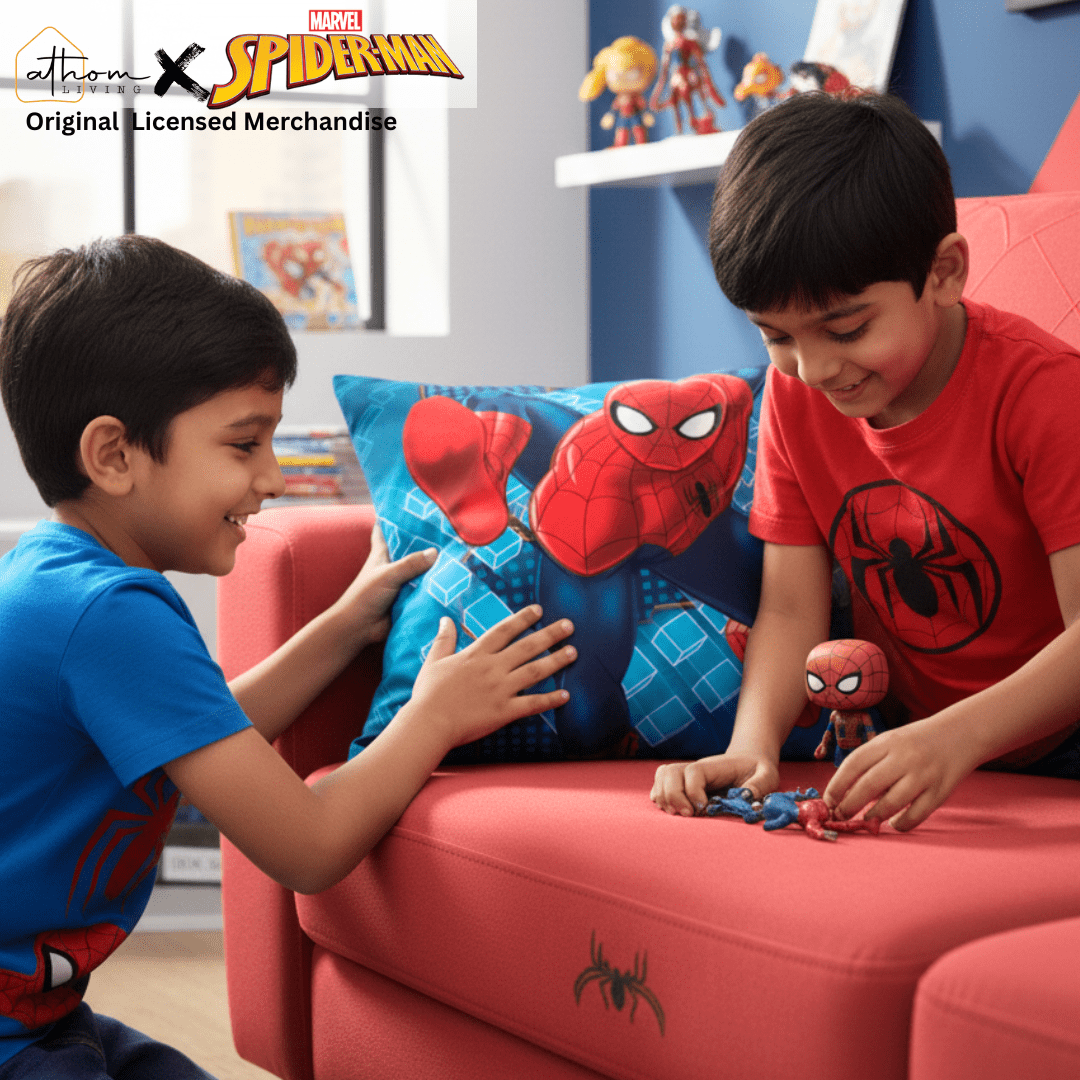 Marvel Spiderman Kids Filled Cushion by Athom Living - Athom Living