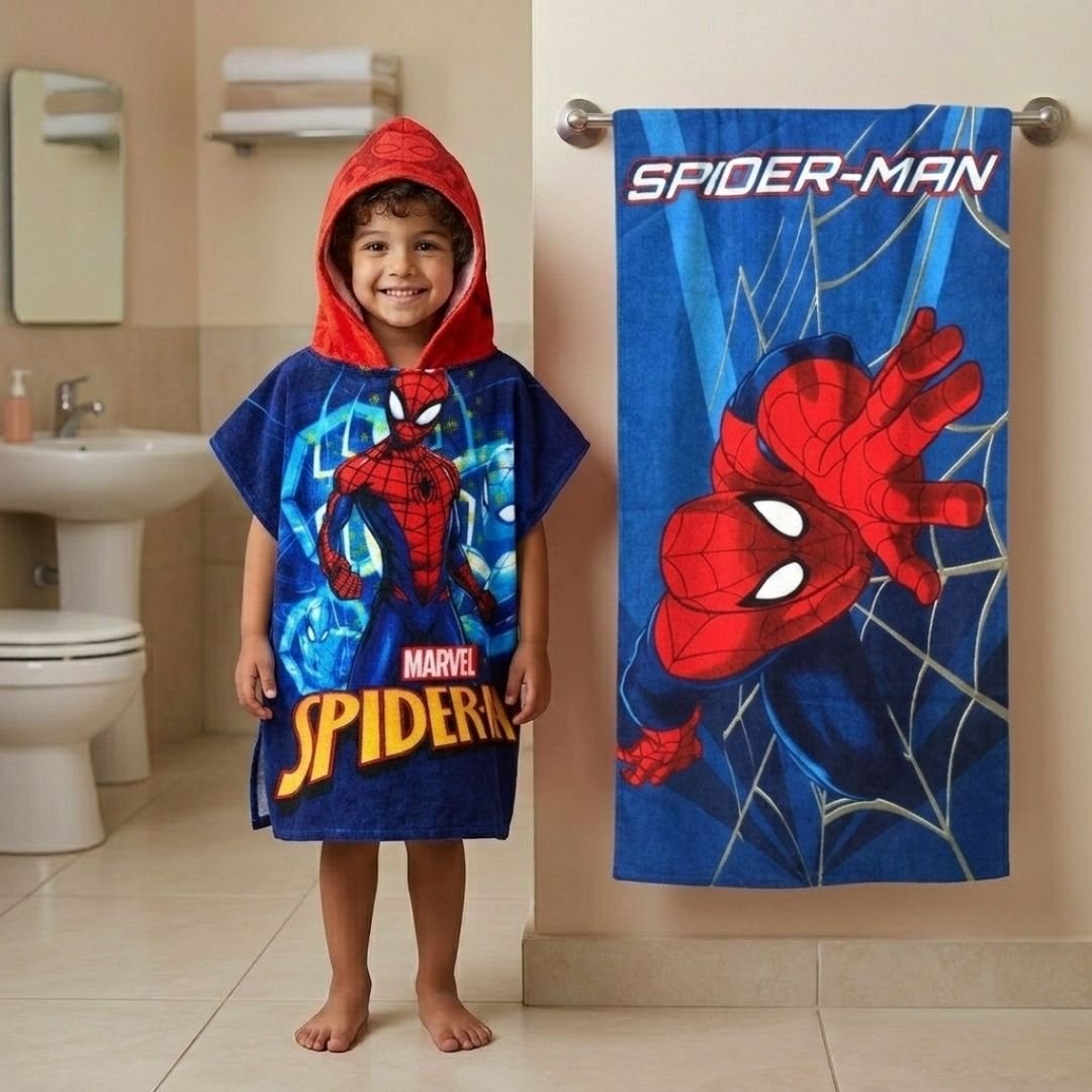 Marvel 'Spiderman' Kids Hooded and Bath Towel Combo by Athom Living - Athom Living