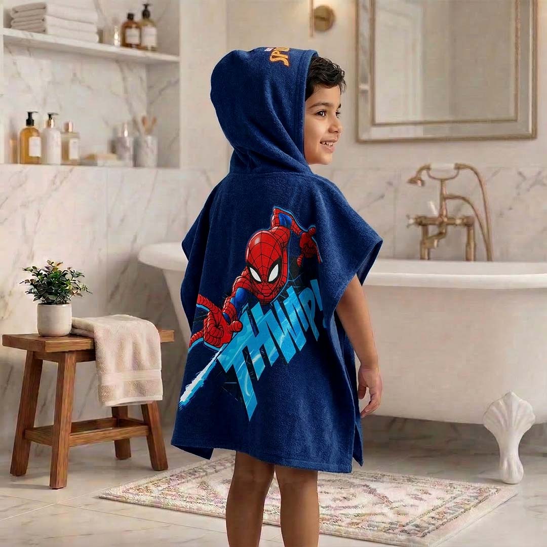 Marvel Spiderman Kids Hooded Towel and Bath Towel Combo by Athom Living - Athom Living