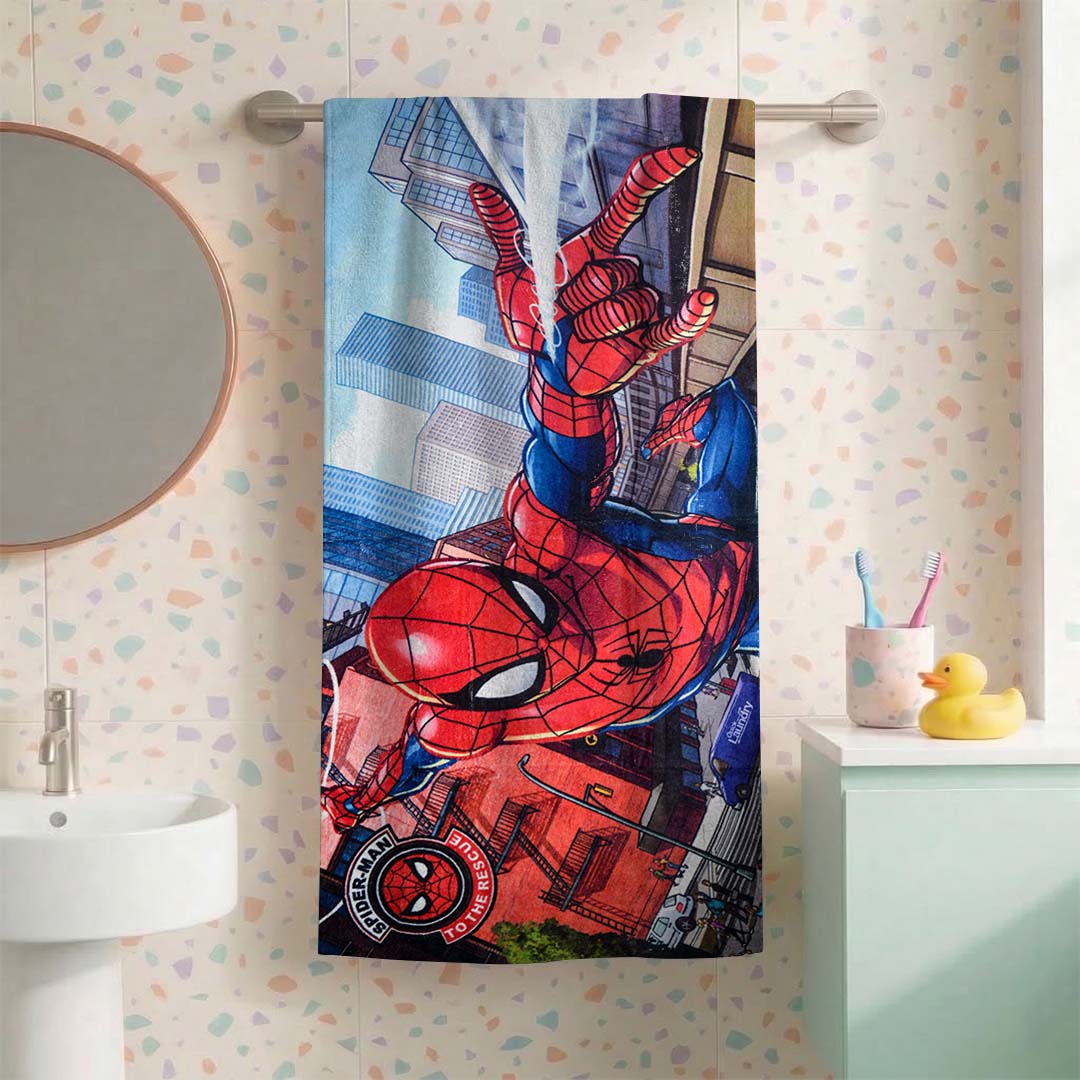 Marvel Spiderman Kids Hooded Towel and Bath Towel Combo by Athom Living - Athom Living